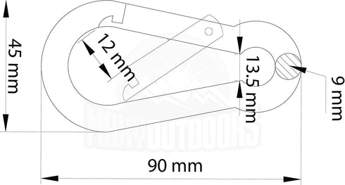 3.5" 660LB Hammocks, Heavy Duty Carabiners - Weight Capacity Per Clip - Strong Spring Action Snap Hook Attachment