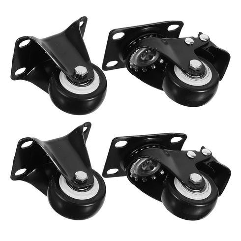FRCOLOR 2-inch Furniture Caster Wheels Set Black Heavy Duty Pu Swivel and