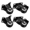 FRCOLOR 2-inch Furniture Caster Wheels Set Black Heavy Duty Pu Swivel and