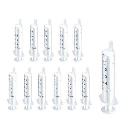12 Pack 5 ml Luer Slip Syringe without Needle for Liquid Refilling, DIY Crafts, Scientific Labs by Labfil