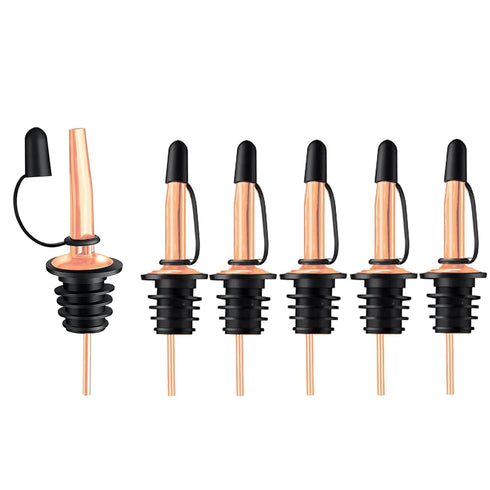 Cyyaog 20pcs Liquor Olive Oil Vinegar Dispenser Stainless Steel Bottle Wine Bottle Pourer(Rose