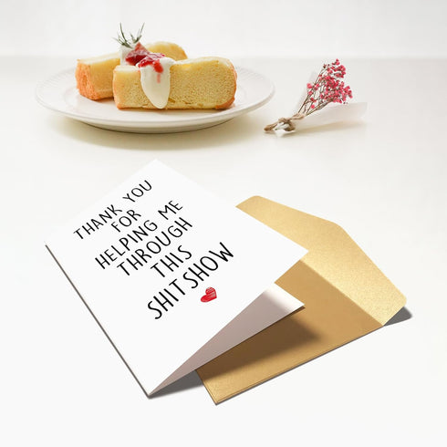 Chenive Funny Thank You Card for Him Her, Appreciation Card for Friends Bestie Coworker Boss Family Sister Brother