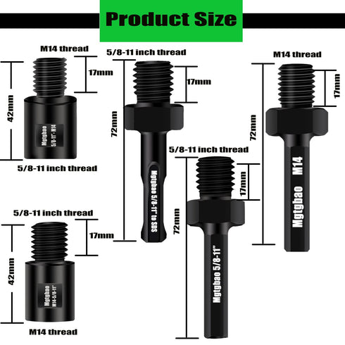 1pcs Angle Grinder Adapter Different Thread Diamond Core Bits Drill Grinder Cutter 5/8-11 female to M14 male.
