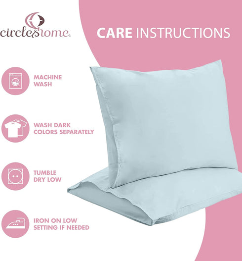 Circles Home Premium Sateen Pillow Envelope, 300TC, Standard Size, Blue