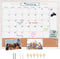 TORASO Whiteboard Calendar, Magnetic Dry Erase & Bulletin Board Combo, White Wood Framed, 18" x 22"
