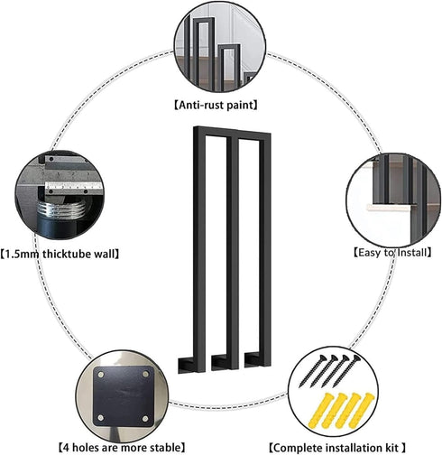 PAUANI Poles(M,35cm) Metal Wall Mount Stair Railing, U/M-Shaped Non-Slip Stair Handrail, Elderly Children's Safety