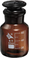 PATIKIL 60mL Reagent Media Bottle, 1Pcs Round Graduated Storage Bottle with Amber Cap for Home, Chemistry Lab