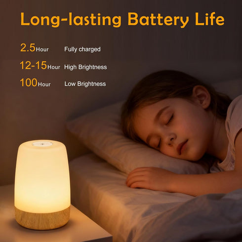 256 Dimmable ELITUN Bedside Baby Night Light, Changing RGB Colors Rechargeable Night Light for Kids, Small Wireless