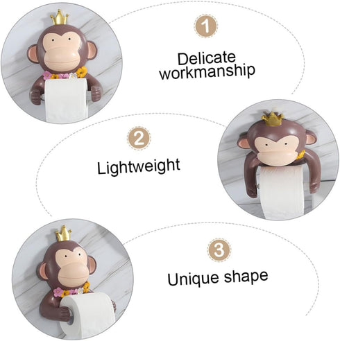 SHINEOFI Wall Mounted Cartoon Tissue Rack Rust Resistant Toilet Paper Holder with Compact Design for Bathroom Bedroom