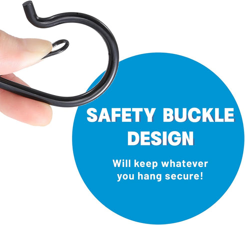 FSAH 48 1 PCS Q-Hanger Hooks, Screw Hooks for Outdoor String Lights, Safety Buckle Design Cup Eye Hook for Hanging