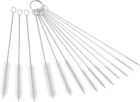 PATIKIL 7.9" Straw Cleaner Brush Set, 13 Different Diameter Stainless Steel Nylon Pipe Wire Cleaning Brush for Lab