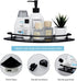 WAKLOND 8MM 304 (1Pack) Black Glass Corner Shower Shelves for Bathroom, Thick Tempered Glass Floating Shelves for Wall