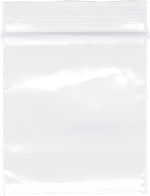 Plymor 1.5" x 1.5" Zipper Reclosable Plastic Bags, Case of 1,000, 2 Mil