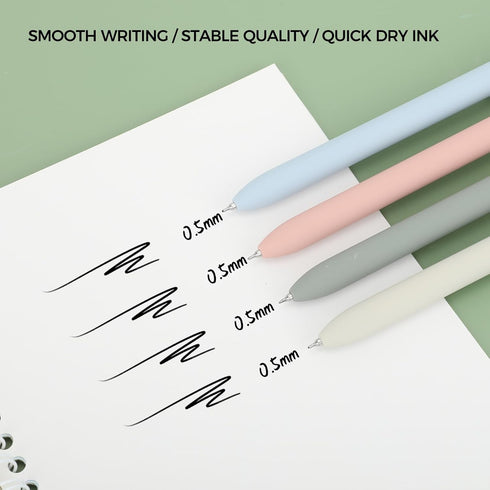 Ddaowanx Gel Pens, 4 Pcs 0.5mm Quick Dry Black Ink Pens, Fine Point Smooth Writing for Office School Supplies Gifts
