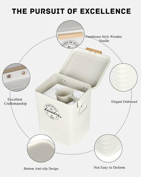Laundry Detergent Powder Container Dispenser Holder for Laundry Room Organization. Metal Laundry Soap Dispenser