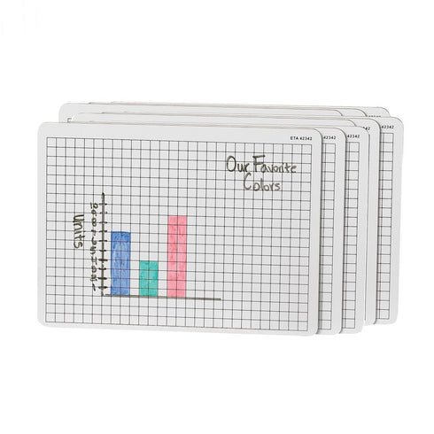 hand2mind Double-Sided Centimeter Grid White Boards, Pack of 10, Portable Dry Erase Boards