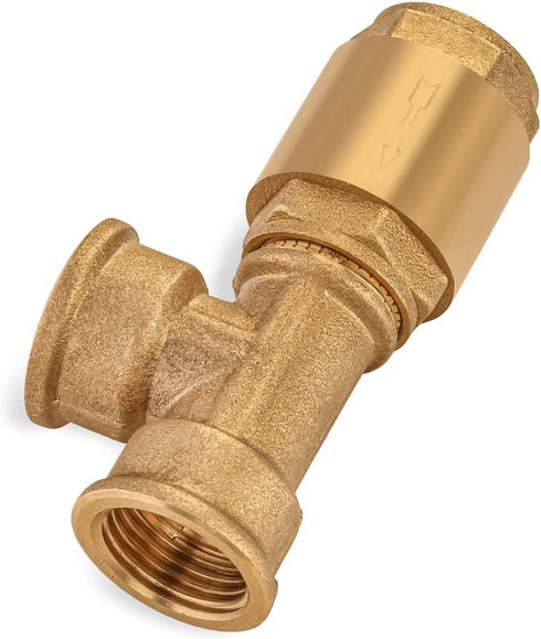 One Way Check Valve 1/2" Female Float Brass Backflow Preventer for Plumbing Water Boiler Heating System