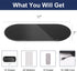 TSJ OFFICE Glass Desktop Whiteboard - 17 X 7 Inches Small Dry Erase Board with Blue Light, Glass White Board Surface