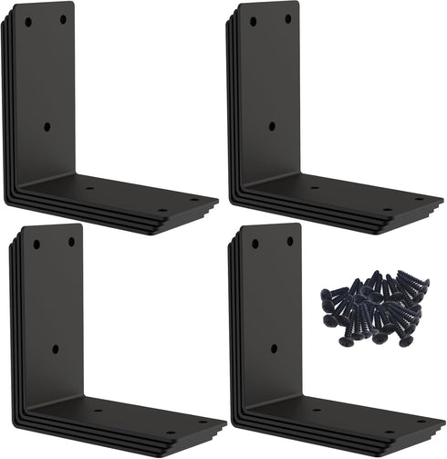 Aufuga L Bracket,Raised Garden Bed Corner Brackets,Heavy Duty Corner Brace,Stainless Steel Shelf Bracket,Black