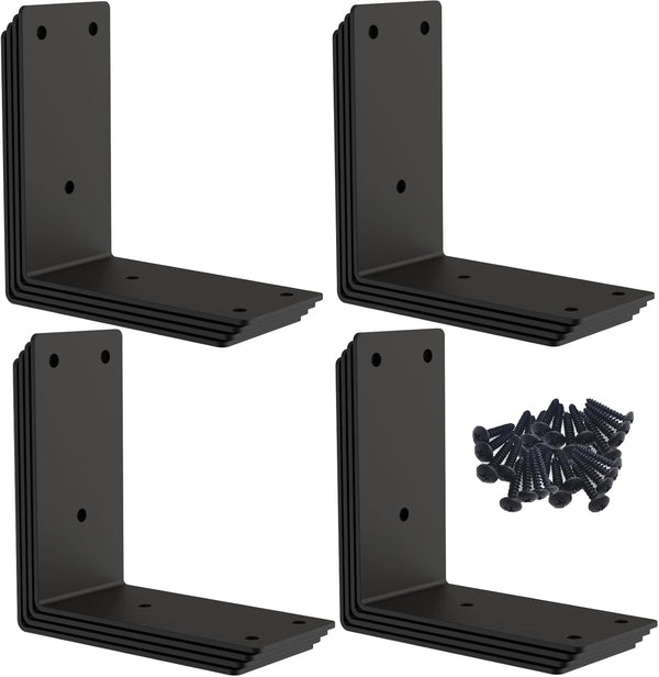 Aufuga L Bracket,Raised Garden Bed Corner Brackets,Heavy Duty Corner Brace,Stainless Steel Shelf Bracket,Black