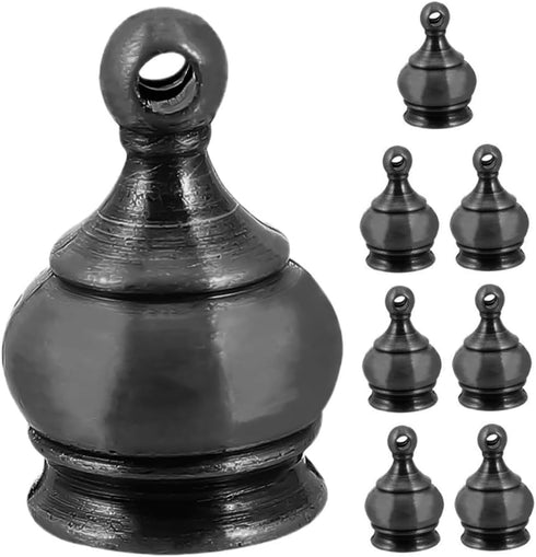 Hemobllo 8pcs Antique Brass Lamp Finials Threaded Design Decorative Knob Caps for Table