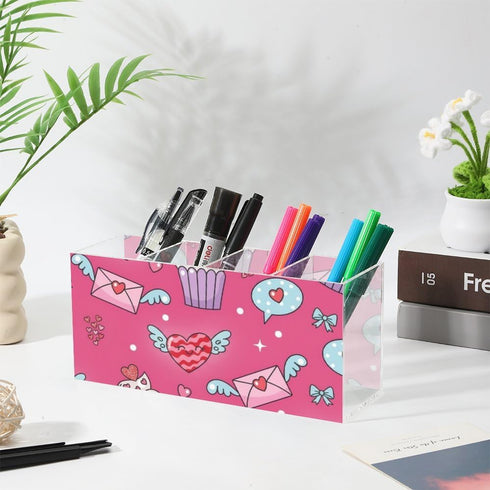 Ainavmxzs 4 Sweet Cute Cakes Acrylic Holder Organizer With Compartments Nail Desk Organizer Hair Accessories Storage