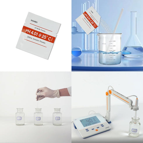 15 Pack Meter,5 4.01/7.00/10.01 of pH Meter Buffer Solution Powder for Precise PH Each for PH Calibration Buffer Powder