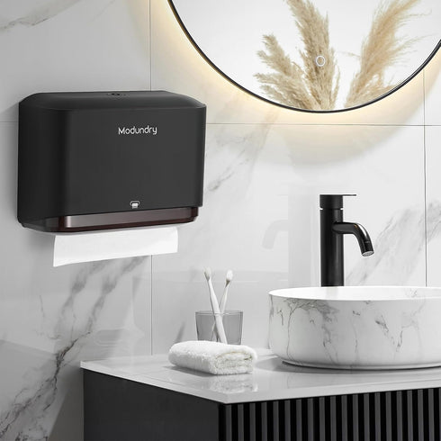 Wall Mount Paper Towel Dispensers, Modundry Multifold Paper Towel Dispenser with Smart Lock, Adhesive No Drilling