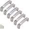 6 Pcs Modern U Shape Crystal Glass Drawer Pulls Knobs, Silver Zinc Alloy Handles for Cupboard Wardrobe Dresser