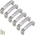 6 Pcs Modern U Shape Crystal Glass Drawer Pulls Knobs, Silver Zinc Alloy Handles for Cupboard Wardrobe Dresser