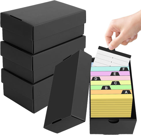 4Pack 3x5 Index Card Holder, Index Card Box Hold 4000 Cards, Flash