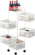 Naiveferry 5-Tier Rotating Vegetable Storage Rack with Wheels, Metal Mesh Fruit Basket with Lid, Potato Onion Storage