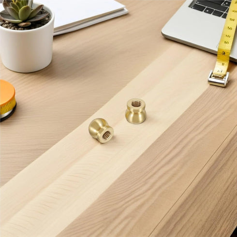 KaiYeA 8pcs Brass Cutting Board Feet Brass Wooden Box Ball Shaped Polished Tray Risers Serving Board Pedestal Legs