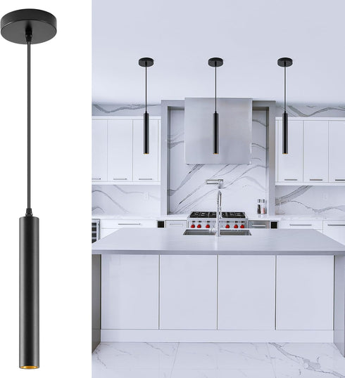 Modern LED Pendant Light, 10W Dimmable Ceiling Hanging Spotlight Fixture Black Minimalist