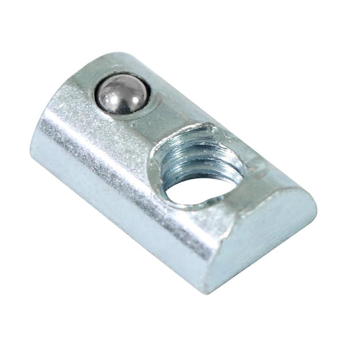 1/4"-20 Threaded Steel Roll in T-Nut with Ball Spring, T-Slot Nuts Accessory Hardware for 10 Series Aluminum Extrusion