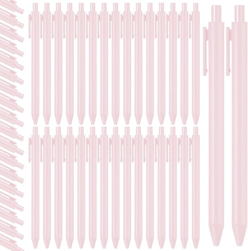 Fulmoon 50 Pcs Cute Ballpoint Pens Bulk, Retractable 1.0 mm Medium Point Writing Pens for Teacher Student (Pale Pink,