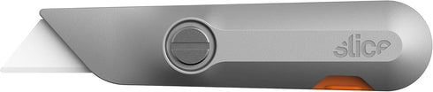 Slice 10582 Drywall Knife with Ergonomic Aluminum Handle, Safety Cap, Finger Friendly Ceramic Blades, Lasts 11x Longer