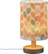 Aslsiy 70s (2) Bedside Table Lamp Pastel Color Retro Floral Kids Nightstand Lamp Night Light Fabric Shade for Bedroom