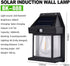 1800mAh aqxreight Outdoor Solar Tungsten Wall Light Water Proof Motion Sensing Exterior Mount Lighting for Yard Wall