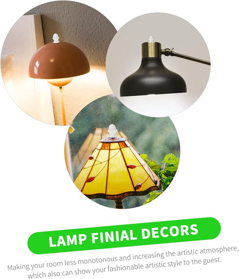 2pcs Chic Light Finial Decor Knob Stylish Lampshade Holder for Table and Floor Lamps Elegant Light Accessory