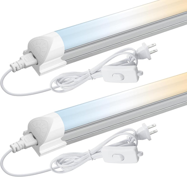 CNSUNWAY LED Shop Lights 1.5FT, 3 Color Changing 3500K/5000K/6500K, 16W 1920LM, 18-inch