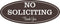Oval No Soliciting Sign, Dark Brown, Small