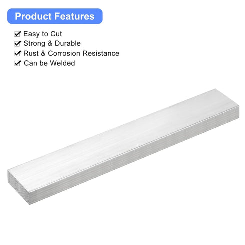 uxcell Square Aluminum Flat Bar, 9/16" Thick, 1.6" Width, 10" Length, 6061 Aluminum Flat Plate for Industrial Building
