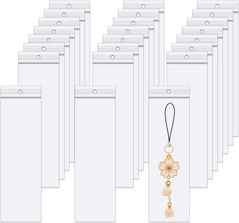 Long Jewelry Bags, 2 x 6" 100pcs Poly Zip Seal Storage Bags for Clear Necklace Bags with Hang Hole