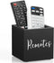 DRASTAR Mini Remote Holder, TV Remote Control Organizer, Small Wooden Caddy for Nightstand, Black