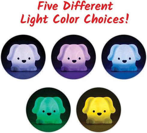 hand2mind PAWZ The Calming Pup, Rechargeable Animal Night Light for Kids Anxiety Relief