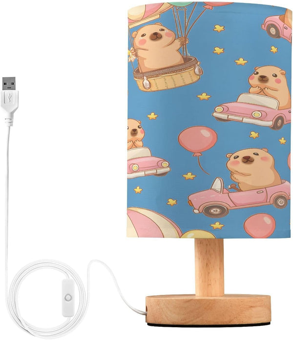 ALAZA Cute Cartoon Capybara Balloon Bedside Table Lamp with USB Port for