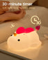 joyful xinghai 30-Min Unicorn Night Light for Kids, Soft Silicone Tap Control Lamp with Auto-Off Timer, Rechargeable