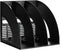 Marte Vanci Magazine File Holder, Sturdy Plastic Storage Organizer, Vertical 3 Section Folder for Desktop, Black