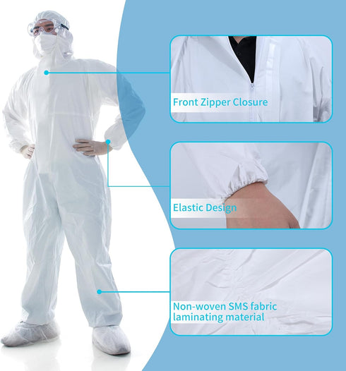 yeecyclean 1-5PCS L-XXXL|Hazmat Suits Disposable|Protective Suits|Disposable Protective Coverall|Work clothing for Keep